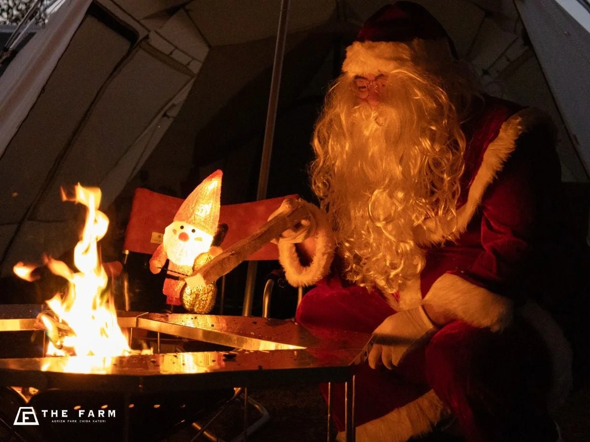 焚き火とクリスマスノーム