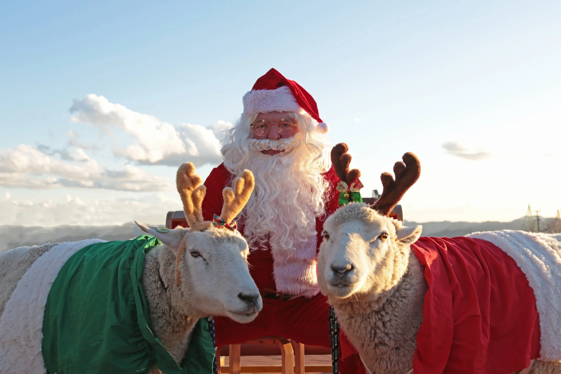 サンタクロースとトナカイひつじ