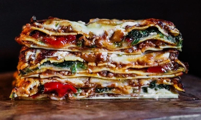 生ハムとチーズのラザーニャ