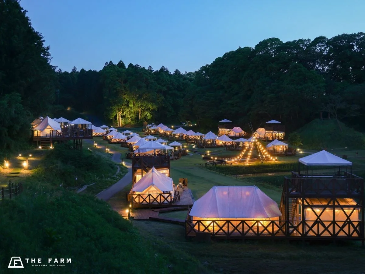THE FARMグランピング施設の夜景