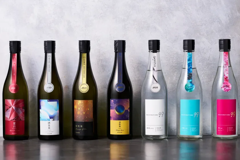 寒菊銘醸 OCEAN99シリーズの日本酒ボトル
