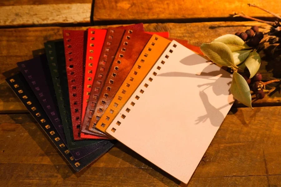 本革表紙のリングノートづくり