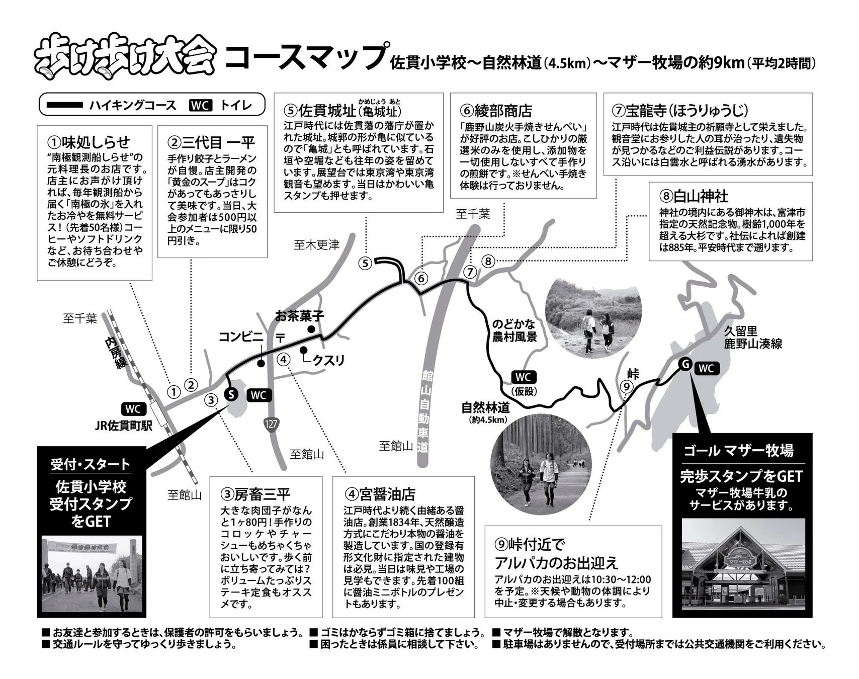 ハイキングコースマップ