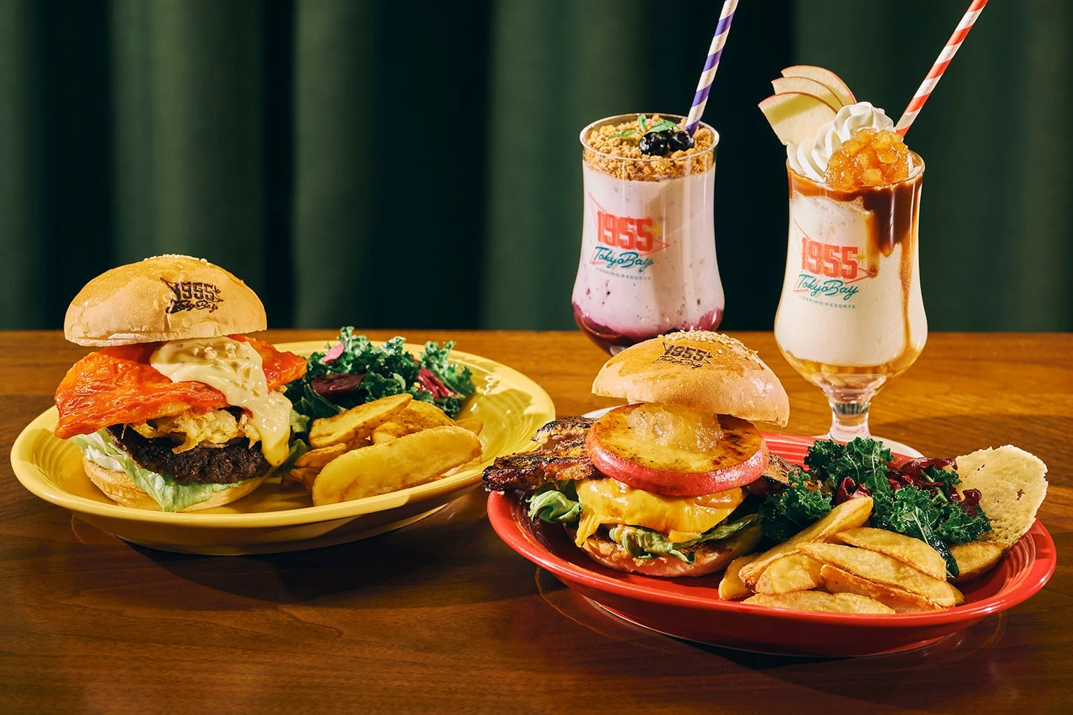 ハンバーガーとシェイク